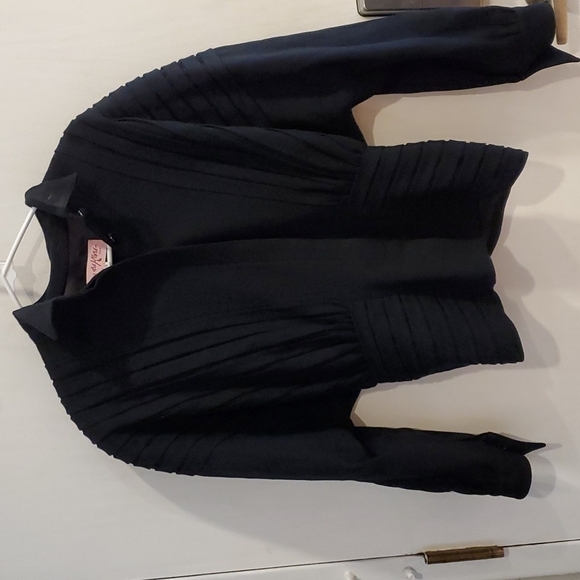 La Rue des Reves Vintage Wool Pleated Bomber Jacket 12 - Picture 3 of 6